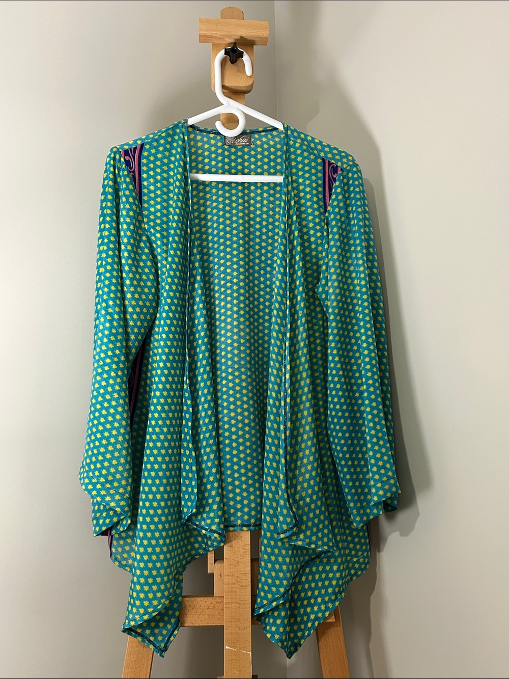 Chai | Silk Blend Kimono in Turquoise Print | O/S